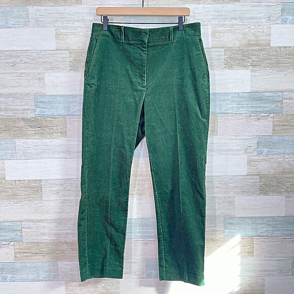 Boden Kew Cord Trousers Green Corduroy Ankle Stretch Womens US 12R UK 16R - Picture 2 of 8